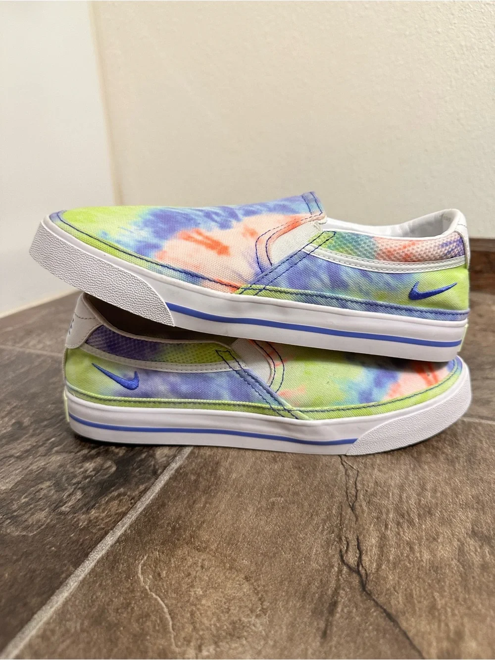 Nike Women's Court Legacy Slip-On Sneakers Tie-Dye Print